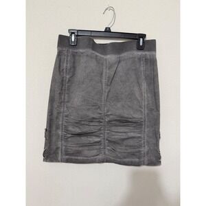 XCVI Wearables Skirt Medium Gray Ruched Stretch Pull On Cotton Grunge Y2K